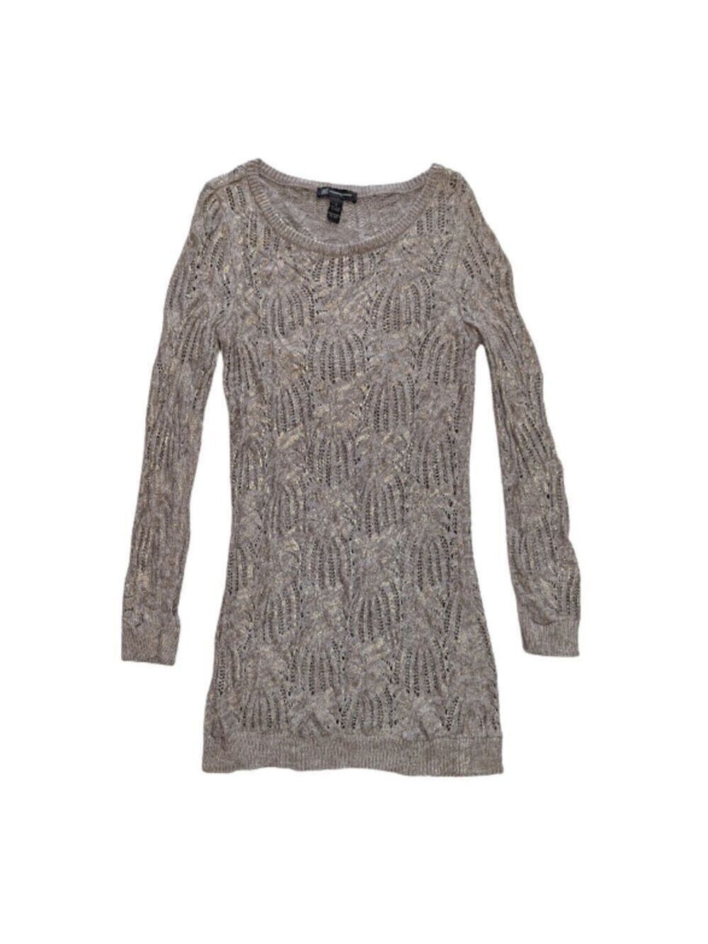 INC International Concepts Metallic Knit Sweater Dress | Size L